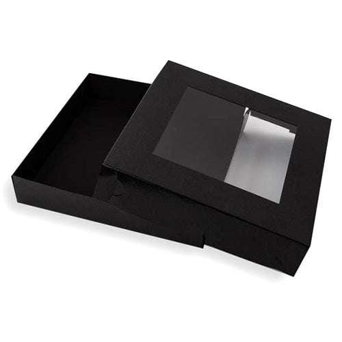 Black Square Cookie Box 15.5 x 15.5cm x 3cm (Pack of 3)