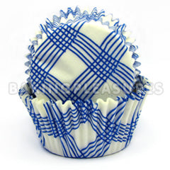 Blue Lines on White Baking Cups 36pcs