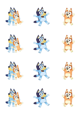 2.5"/ 6.35 cm Cupcake Cookie Edible Icing Image - Blue Dog