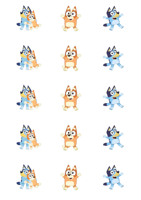 2"/ 5 cm Cupcake Edible Icing Image - Blue Dog