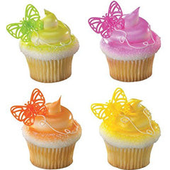 Bright Butterflies Cupcake Rings 12pcs