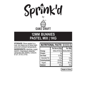 Sprinkd Easter Rabbit Pastel Bunny Bunnies Sprinkles 500g