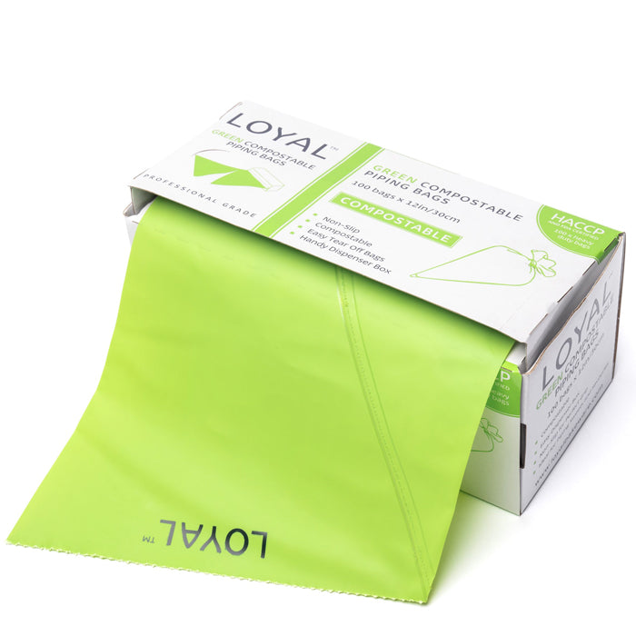 BULK Loyal Green Compostable Piping Bags 12" 100pcs
