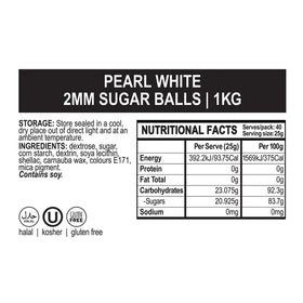 Sprink'd | Pearl White Nonpareils 2mm Sprinkles | 500g