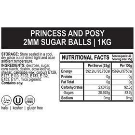 SPRINK'D | PRINCESS & POSY | SUGAR BALLS 2MM | 500G