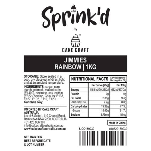 BULK Sprinkd Rainbow Jimmies Sprinkles 1kg