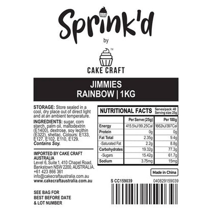 BULK Sprinkd Rainbow Jimmies Sprinkles 1kg