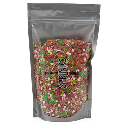 BULK Sprinks Christmas Run Run Gingerbread Sprinkles 500g