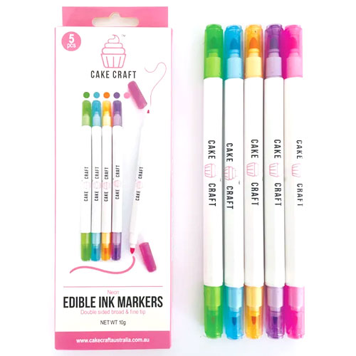 Cake Craft Edible Food Pen Markers Neon 5 pack