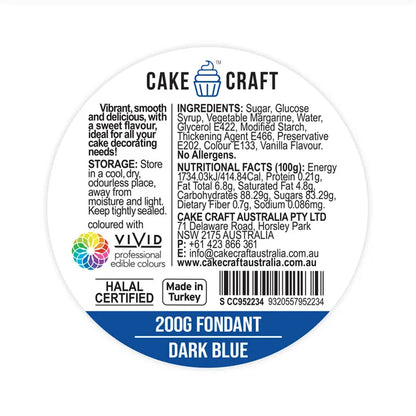 Cake Craft Fondant Icing Dark Blue 200g