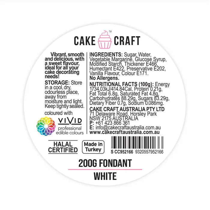Cake Craft Fondant Icing White 200g