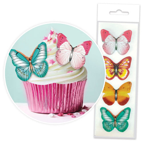 Mixed Edible Wafer Butterflies Cake Toppers 16pcs