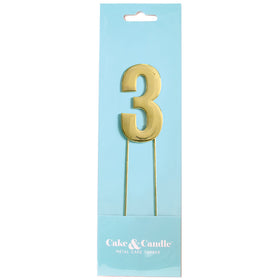 BOLD  Cake Topper (7cm) - GOLD NUMBER 3