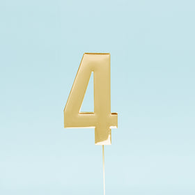 BOLD  Cake Topper (7cm) - GOLD NUMBER 4