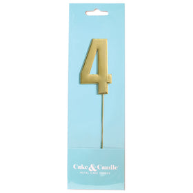 BOLD  Cake Topper (7cm) - GOLD NUMBER 4