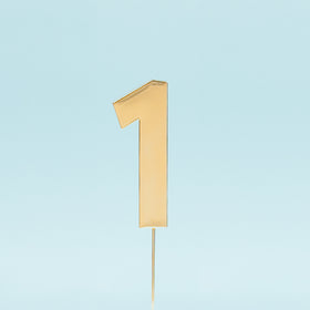 BOLD  Cake Topper (7cm) - GOLD NUMBER 1