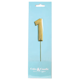 BOLD  Cake Topper (7cm) - GOLD NUMBER 1