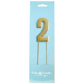 BOLD  Cake Topper (7cm) - GOLD NUMBER 2