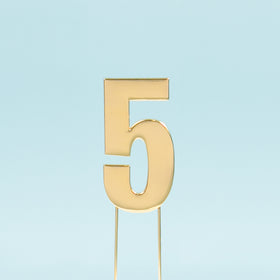 BOLD  Cake Topper (7cm) - GOLD NUMBER 5
