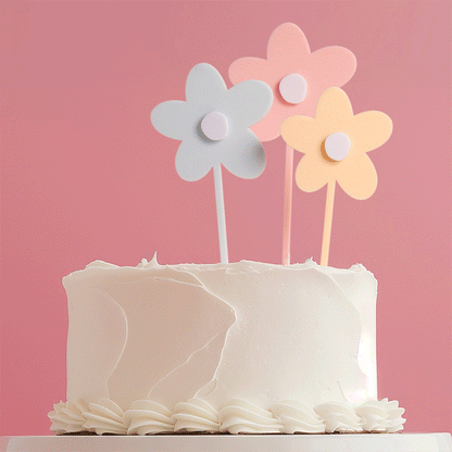 Milkshake Happy Birthday Pastel Yellow Caramel Cake Topper