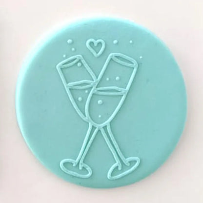 Champagne/Wine Glasses | Cookie Debosser Stamp