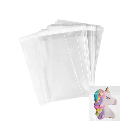 Clear Square Self Sealing Cookie Bags 12cm 100pcs