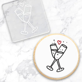 Champagne/Wine Glasses | Cookie Debosser Stamp