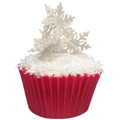 Edible Wafer Christmas 3D Snowflakes 12pcs