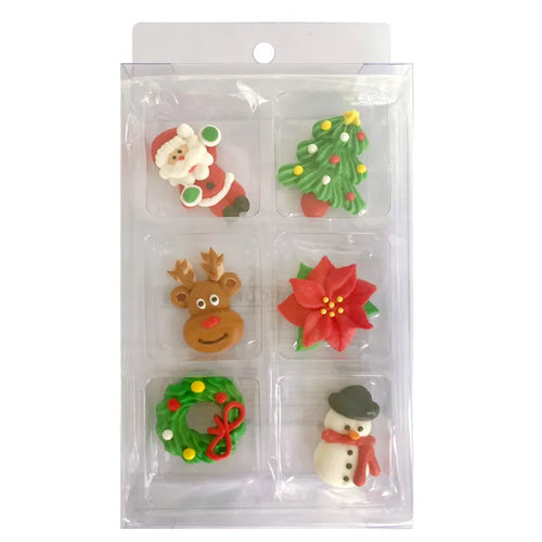 Christmas Edible Cupcake Toppers Decorations 6pcs