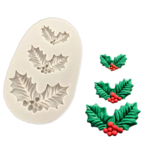 Christmas Holly Silicone Mould