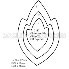 Christmas Lily Flower Cutter 3pcs