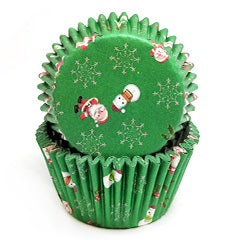 Christmas Santa Snowman Green Baking Cups (#550) 240pcs