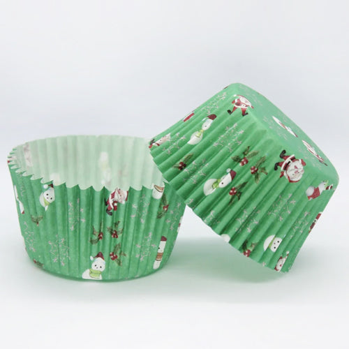 Christmas Santa Snowman Green Baking Cups (#550) 240pcs