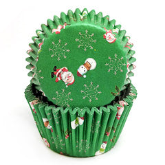 Christmas Santa Snowman Green Mini Baking Cups (#360) 240pcs