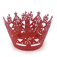 Christmas Tree Red Lace Cupcake Wrappers 12pcs