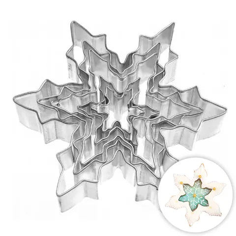 Christmas Snowflake Set of 5 | Stainless Steel Cookie Cutter 5 pieces