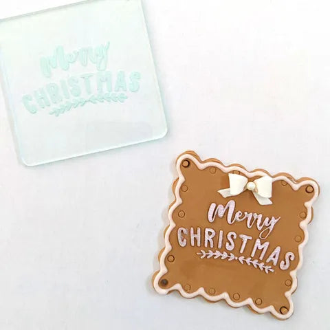 Cookie Debosser Stamp | Merry Christmas 1