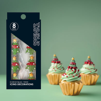 Sprinks Christmas Tree Icing Decorations 8 pcs Edible Toppers