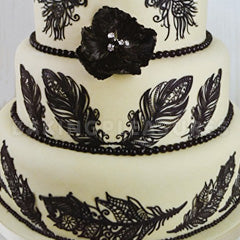Claire Bowman Feathers Cake Lace Mat