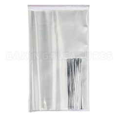 Small Cake Pop Cello Bags with Silver Ties 50pcs