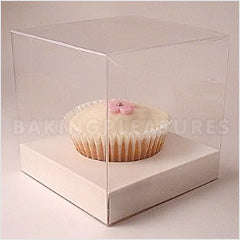 Clear Mini Cupcake Boxes w White Insert 10pcs