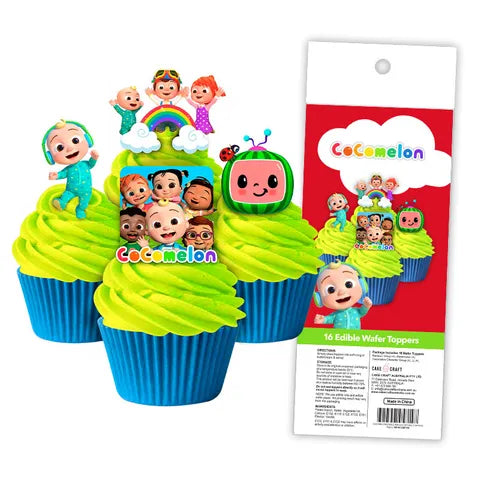 Cocomelon Edible Wafer Cupcake Toppers 16pcs