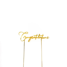 GOLD Metal Cake Topper - CONGRATULATIONS