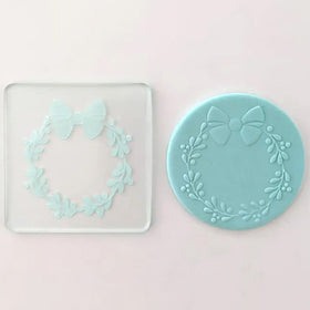 Cookie Embosser Stamp Christmas Wreath