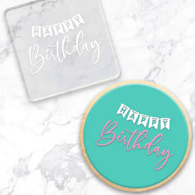 Cookie Debosser Stamp Happy Birthday Banner