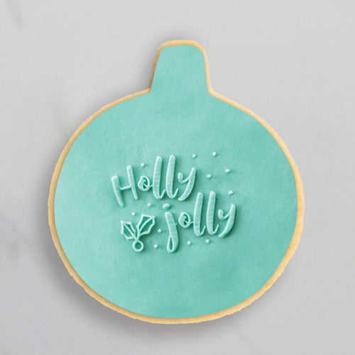 Cookie Embosser Stamp Holly Jolly