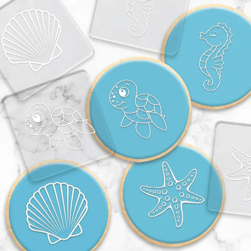 Cookie Debosser Stamp Sea 4pcs