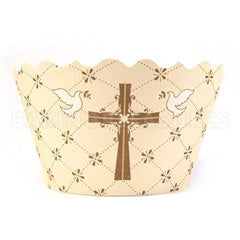 Cross & Doves Christening Cupcake Wrappers 12pcs