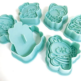 Cute Animals Cookie Cutter Embosser 6pcs