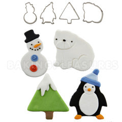 Cutie Cupcake Christmas Winter Cutter Set 4pcs